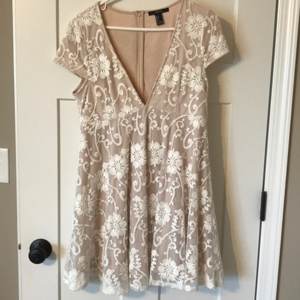 V-Cut Lace Dress